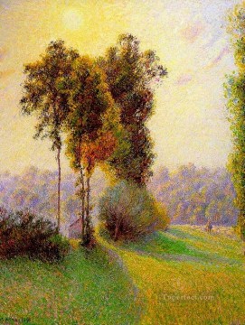  eragny Oil Painting - sunset at sent charlez eragny 1891 Camille Pissarro scenery